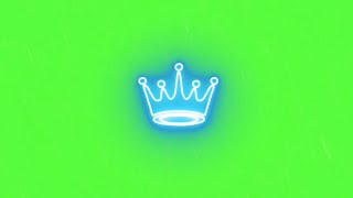 Neon Crown Shape | Glowing Light | GREEN SCREEN + BLACK SCREEN | AFTER EFFECTS | LOOP VIDEO