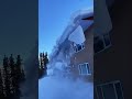 Clearing snow on roof #shorts #interesting #ice #winter #funny #snow #satisfying