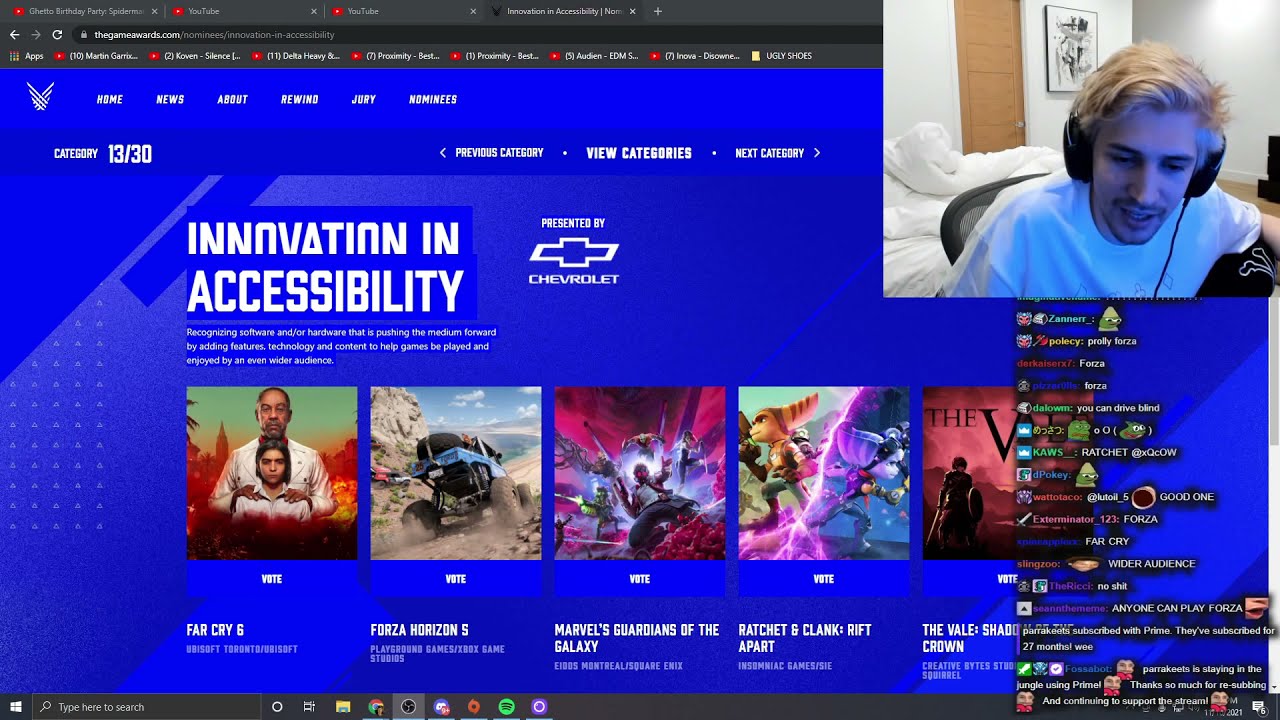 xQc Votes for 2021 Game Awards