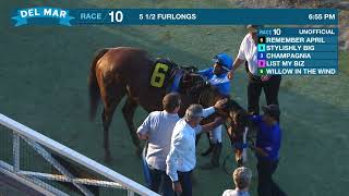 Remember April wins race 10 at Del Mar 8/16/26
