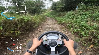 自制卡丁车 林道穿越 在野外丛林路上开着一辆自己制作的卡丁车，简直太刺激了吧