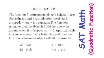 The SAT Math - Solving Word Problem on Quadratic Function in Standard Form