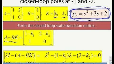 State space feedback 2 - pole placement with canonical forms
