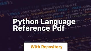 python language reference pdf