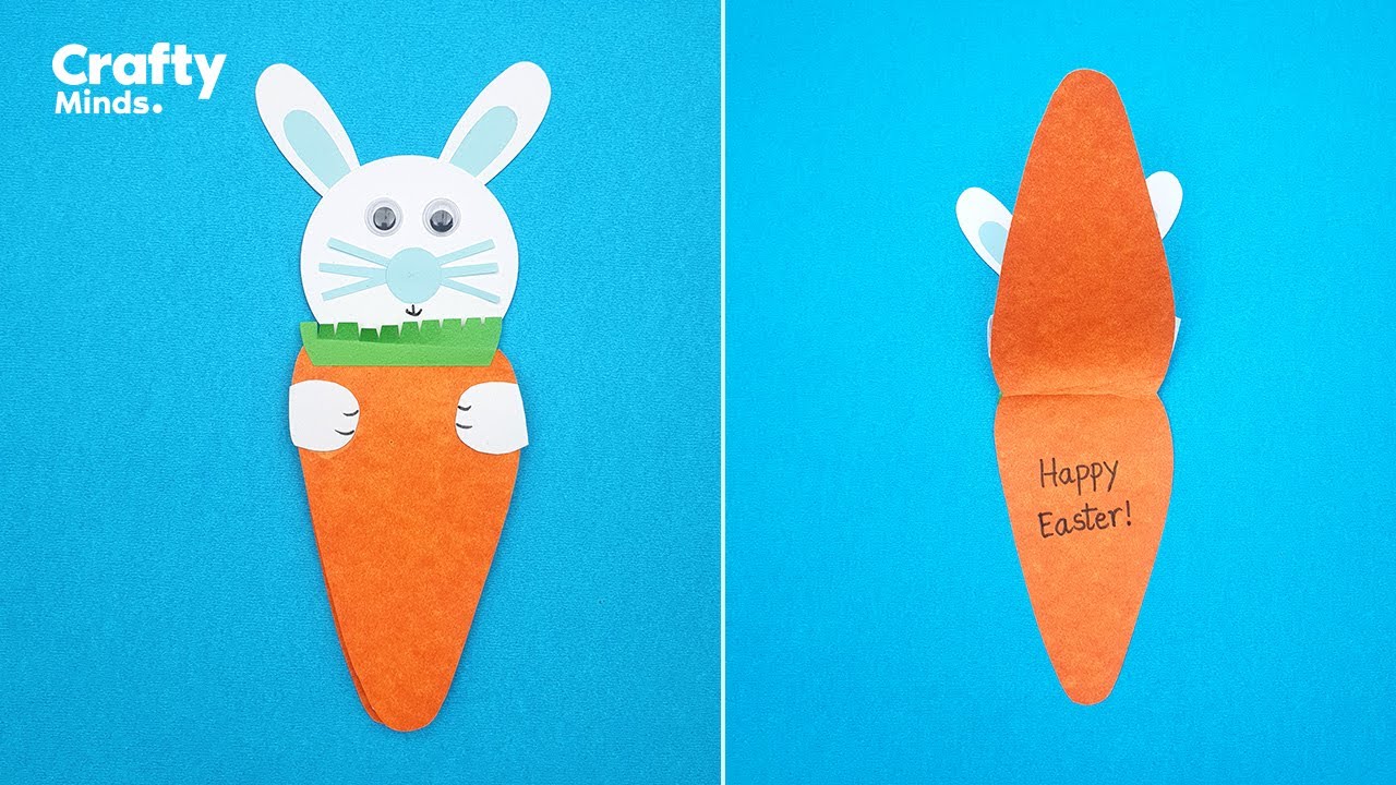 Easy Bunny Card | DIY Carrot Card for Easter | Easy Card Ideas for Kids ...