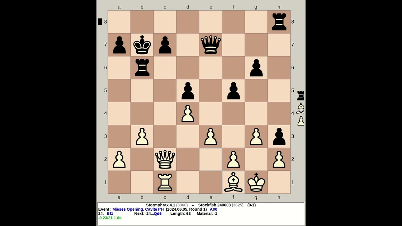 Stormphrax 4.1 vs Stockfish 240603 | Mieses Opening 