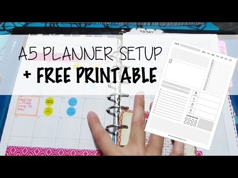 a5 daytimerfilofax planner setup free printable youtube
