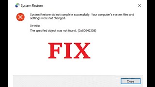 Famous Fix - System Restore Point Error Code 0x80042308 on Windows 10? Profile