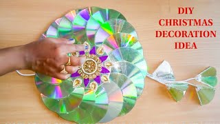 DIY CD WALL HANGING FOR DIWALI DECOR/RECYCLED OLD WASTE CD WALL HANGINGS/BEST OF WASTE RECYCLE YOUR OLD CD