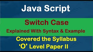 Switch Case in javascript in Hindi , Covered the syllabus of O Level. Javascriptinhindi 10 Switch Case In Javascript Javascript Switch Case Calculator