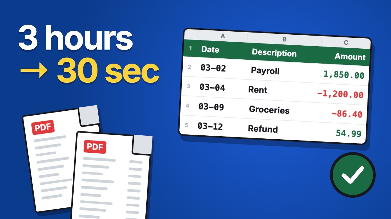 Video tutorial: How to Convert Chase Statement to Excel (Free)