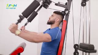 F4H Home Gym Workout Station Fitness Body Exercise| Adjustable Seat, 81kg Weight Plates| TF-7001