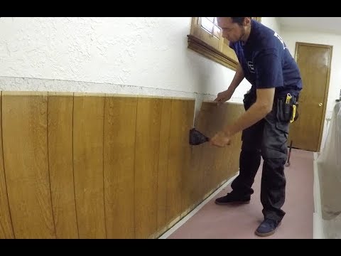 Tearing Out Some 1970 S Wainscoting You - How To Remove Wood Paneling Glue From Drywall