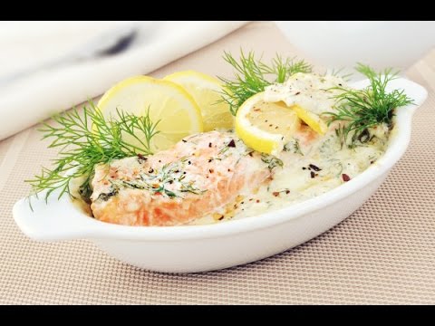 Видео рецепт Красная рыба в сливочном соусе в духовке