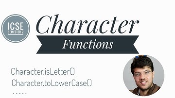 ICSE Class 10 | Computer Java | Char functions