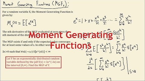 Moment Generating Functions | Mathematical Statistics