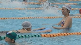 岩手で五輪選手が水泳教室 「スポーツ通じて元気に」