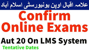 Online Semester Terminal Exams Autumn 2020 Allama Iqbal open university  | AIOU INFO