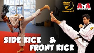 White Belt Kicks - ATA Taekwondo - Front Kick - Side Kick #atamartialarts