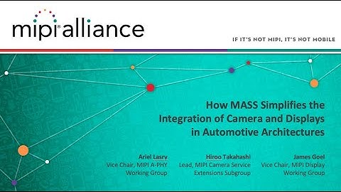 MIPI Auto Workshop 2021: How MASS Simplifies Integration of Cameras & Displays in Auto Architectures