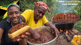 This Granny Style Jamaican Easter Bun Never See Oven Once… Pure Wood Fire Magic! 🇯🇲🔥 Details