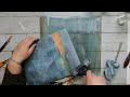 Winter sunrise time lapse - mixed media landscape with a gelli plate and gel mediums