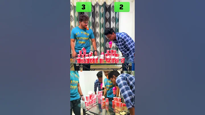 Can you build the cup pyramid taller than your friends? #shorts #youtubeshorts #
