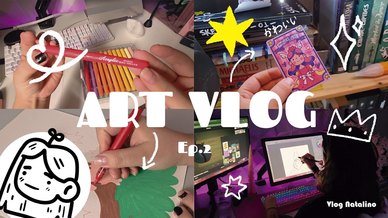 art vlog ep.2  ★ Muitos desenhos, decoração de natal, comidinhas!  ★