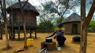 African village life#cooking  Village food Millet,sorghum and cassava porridge