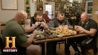 The Strongest Man in History: Chicken Wing Eating Contest | Exclusive | History screenshot 5