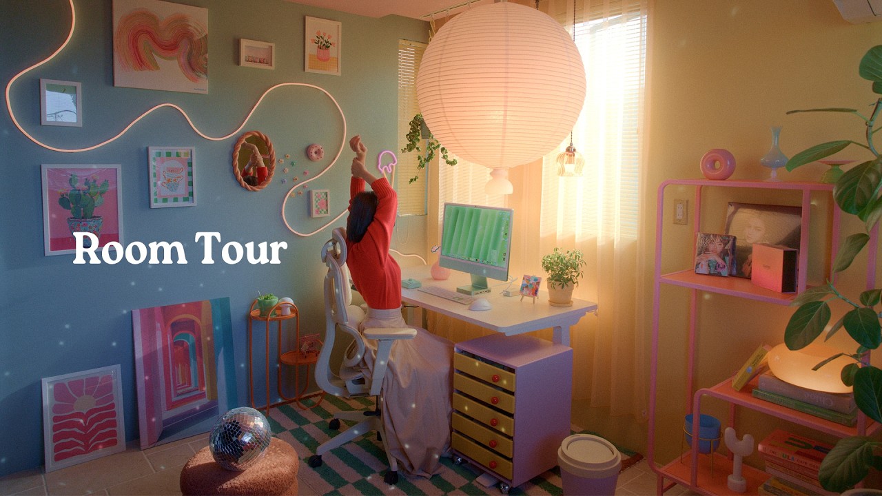 インテリアのセオリーを無視した カラフルすぎる6畳のお部屋のルームツアー #韓国インテリア #北欧雑貨