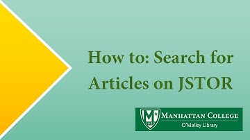 How to: Search for Articles On JSTOR