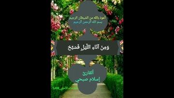 فَاصْبِرْ عَلَى مَا يَقُولُونَ وَسَبِّحْ بِحَمْدِ رَبِّكَ 🌺 الآيه (130)و(131) من سورة طه 🌺