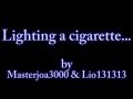 Lighting a cigarette with the first 2w burning laser lighter