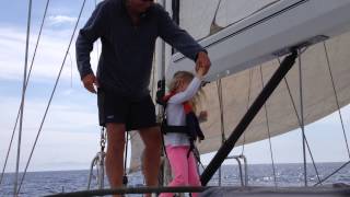 Hubby and Sienna dancing to ‘Happy’ on the aft deck