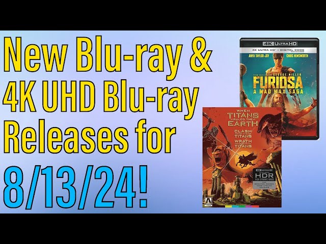 New Blu-ray & 4K UHD Blu-ray Releases for August 13th, 2024! - YouTube