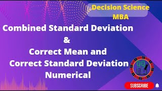 Calculation of Combined Standard Deviation -Correct Mean and Correct Standard Deviation