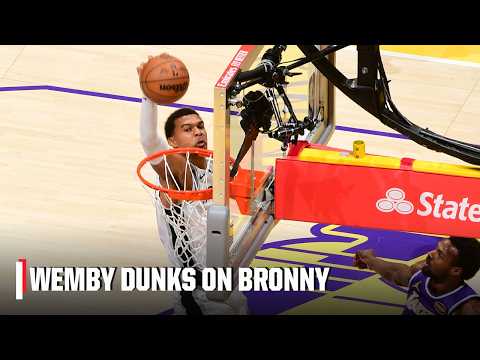 WEMBY OVER BRONNY 😳 Victor Wembanyama dunks on Bronny James WITH AUTHORITY 💥 | NBA on ESPN