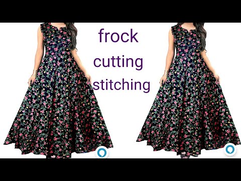gown stitching/ long frock cutting stitching/ anarkali suit cutting/umbrella  gown ki cutting stitch - YouTube