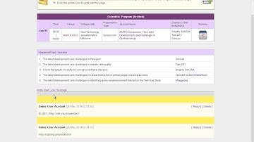 Conference System Demo - Electronic Program Book, Searchable Schedule and Itinerary Builder