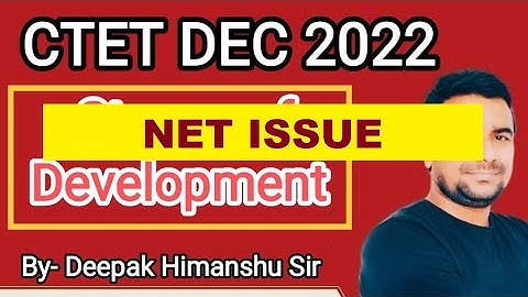 NET ISSUE- CTET DECEMBER  2022 I CDP I Stages of Development I Deepak Himanshu Sir