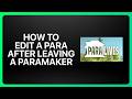 How To Edit A Para After Leaving The Paramaker In Paralives! Tutorial