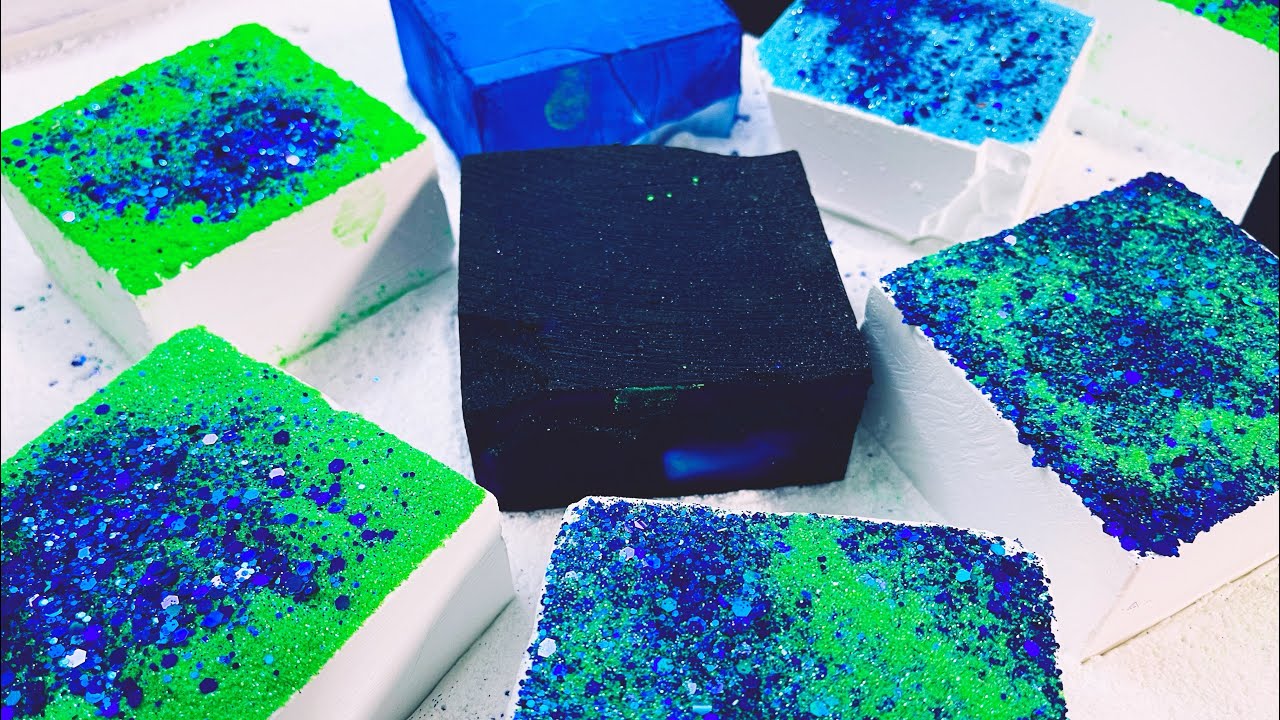 💙BLUE🩵GREEN💚 Dyed & Fresh Chalk | Gym Chalk ASMR | #crushforcole 👼🏼