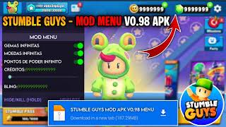 Stumble Guys mod apk 0.98 gemas infinita 🔥 Mod menu tudo desbloqueado via Mediafire link direto ✅