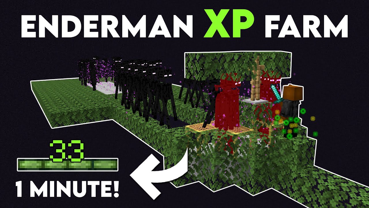 Easy minecraft xp and enderman farm bedrock 1.20 #minecraft