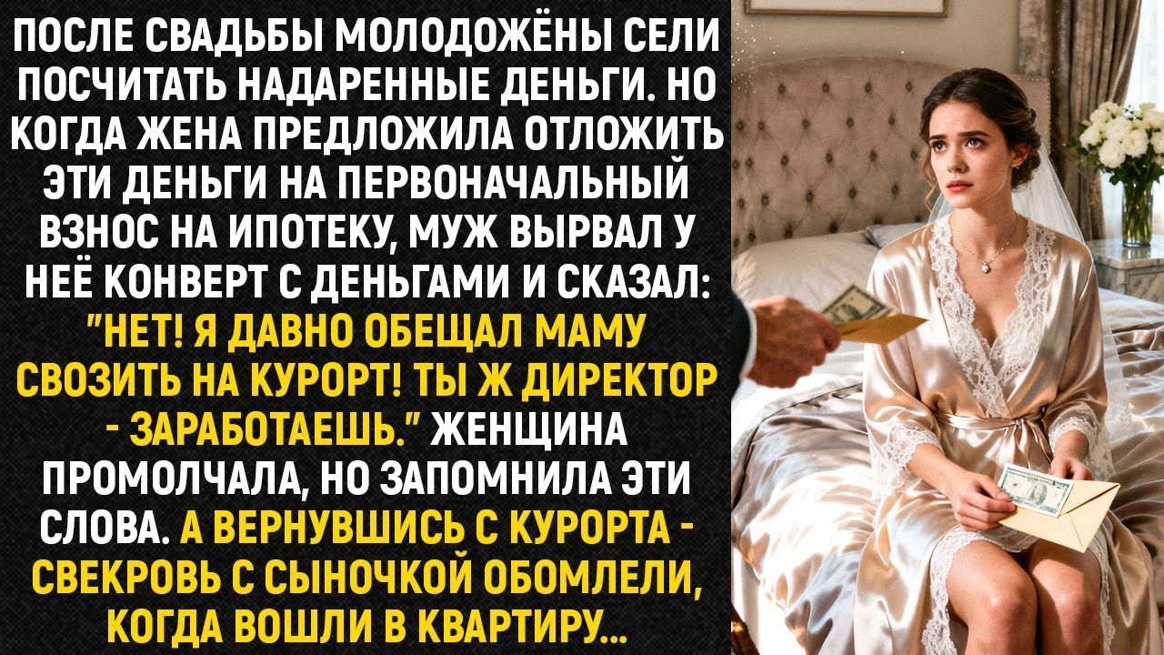 После свадьбы молодожёны сели посчитать надаренные деньги  Но когда жена предложила отложить