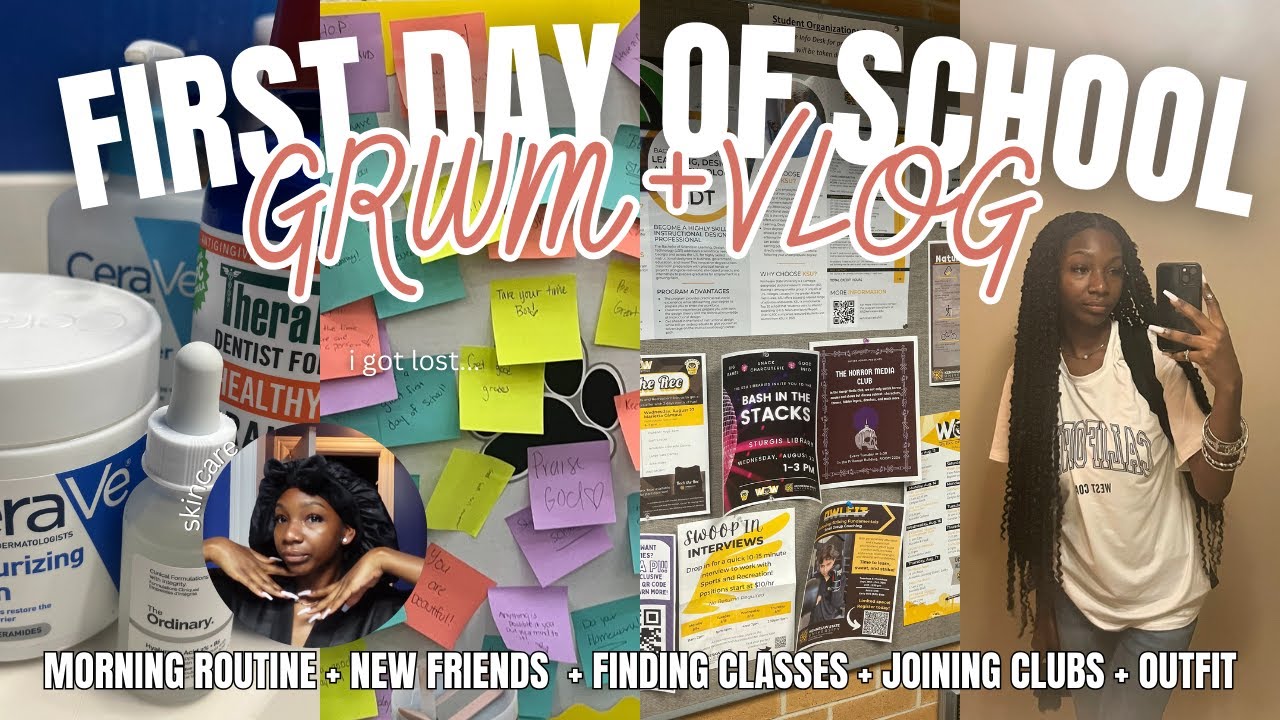 GRWM: FIRST DAY OF SCHOOL + VLOG: JUNIOR YEAR COLLEGE EDITION - YouTube