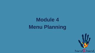 Module 4: Menu Planning