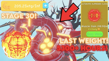 Getting Stage 30 + Ultimate Supreme Class in Lifting Simulator! +288.04056Qatg/click! (5300+ hours)