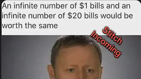 A problem about an infinite number of one dollar and twenty dollar bills